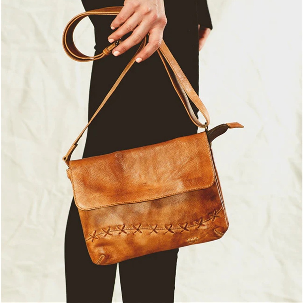 BedStu Cleo crossbody hand bag in TAN, like new condition